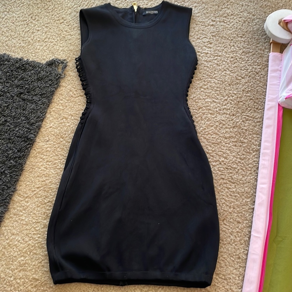 Black Balmain mini dress